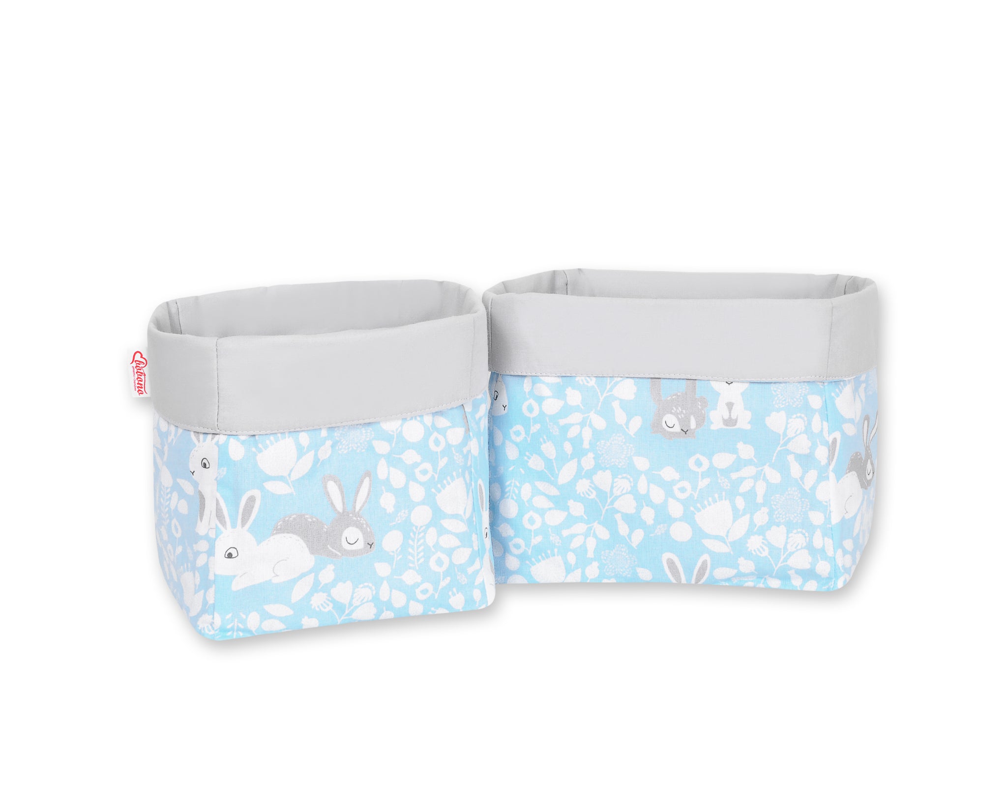 Set med 2 förvaringskorgar - korgar - tvättbar bomull, perfekt för babyrummet