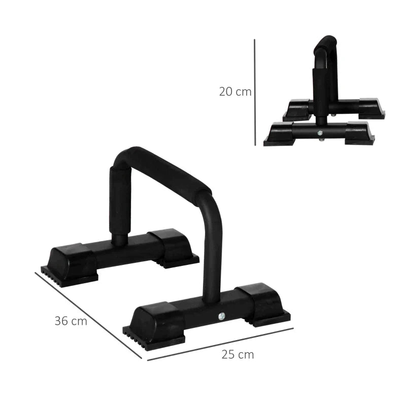 Push-upbars - Opdruksteunen voor krachttraining | Kleur: Zwart | Afmetingen: 25x36x20 cm