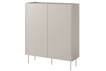 Desin Hoge Ladekast 120 cm met Verborgen Lade en Metalen Poten | Kasjmier/Nagano Eik