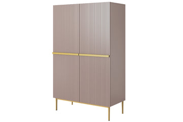 Nicole ladekast 100 cm hoog met 2 lades, 2 deuren en 3 planken | Antiekroze met goud | 100x160x45 cm