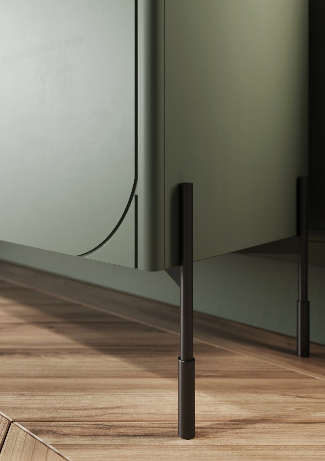 Sonatia Hoge Ladekast met Verborgen Lades - Minimalistisch Design | Kleur: Olijfgroen