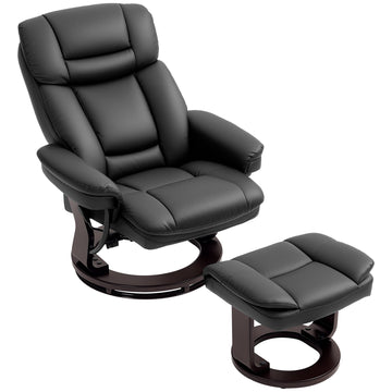 Verstelbare relaxfauteuil met voetenbank - Zwart | Kleur: Zwart