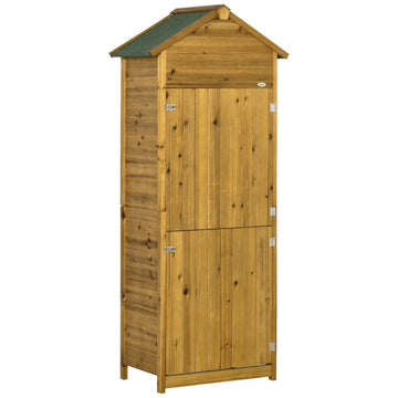 Houten gereedschapsschuur | Kleur: Naturel | Afmetingen: 49x79x191.5 cm