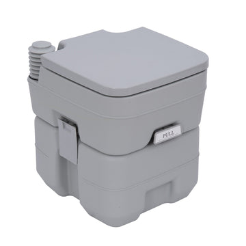 Draagbaar campingtoilet - Toilet voor camping en camper | Kleur: Grijs | Afmetingen: 38x38x45 cm