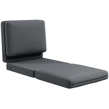 Opvouwbare vloerstoel met kussen | Kleur: Grijs | Afmetingen: 80x75x72 cm