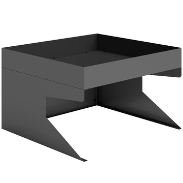 Robotmaaiergarage met plantenbak van staal | Kleur: Zwart | Afmetingen: 70x75x46 cm