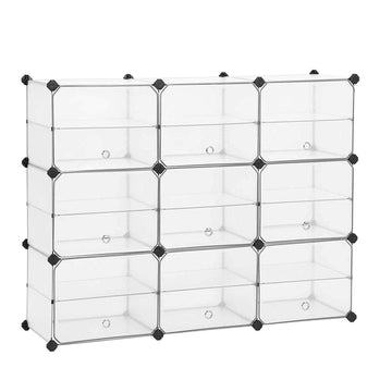 Transparante schoenenkast - opbergkast - 9 paar schoenen - 123 x 31 x 93 cm