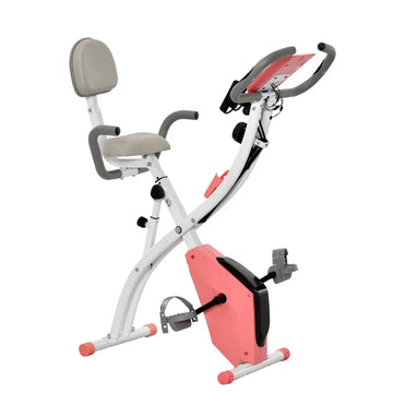 Hometrainer met trainingskoorden | Kleur: Roze+Wit | Afmetingen: 51x50x135 cm