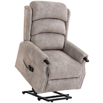 Elektrische sta-opstoel met massage en warmte | Kleur: Lichtgrijs | Afmetingen: 79x93x111 cm