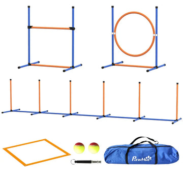 Honden agilityset - Hondentraining | Kleur: Oranje, Blauw | Afmetingen: 66x73x92 cm
