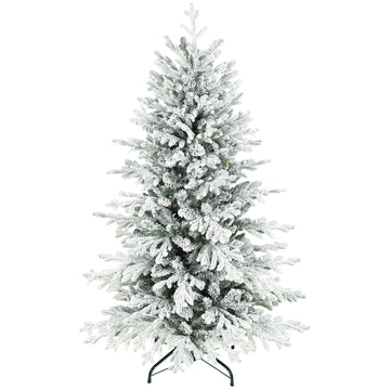 Kunstkerstboom 150 cm, besneeuwd, 1162 takken | Kleur: Groen + Wit | Afmetingen: 93x93x150 cm