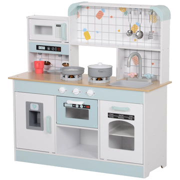 Speelkeuken | Kleur: Wit-blauw | Afmetingen: 31.7x88.6x90.4 cm