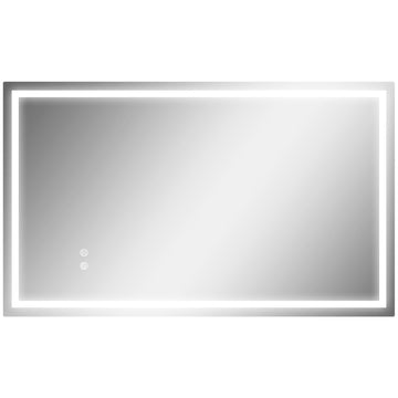 LED badkamerspiegel met anti-condens | Kleur: Zilver | Afmetingen: 60x100x3 cm
