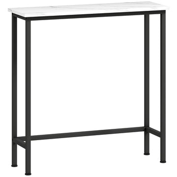 Smalle konsolentafel met marmerlook - Zwart | Kleur: Zwart | Afmetingen: 75x24x76 cm