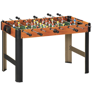 Tafelvoetbaltafel met 2 ballen, scorebord | Kleur: Bruin+Zwart | Afmetingen: 104x118x69 cm