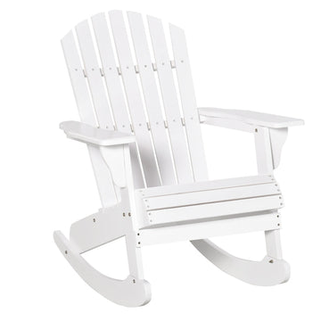 Adirondack schommelstoel - Houten tuinstoel voor buiten | Kleur: Wit | Afmetingen: 77x94x97 cm