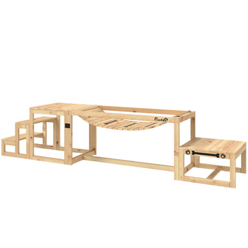 Hondenbehendigheidset - Brug, platform en trap | Kleur: Bruin | Afmetingen: 120x50x56 cm