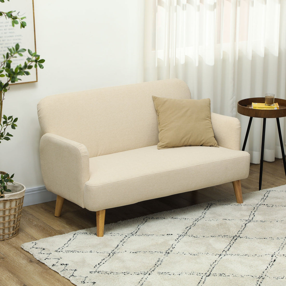 Liten 2-sits soffa - Brun sammetssoffa | Färg: Brun | Mått: 130x74x79 cm