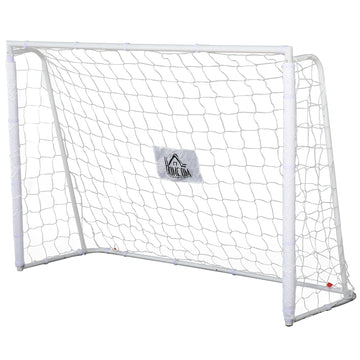 Voetbaldoel met trainingsnet - Voetbalgoal | Kleur: Wit | Afmetingen: 62x186x123 cm
