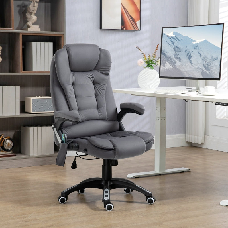 Bureaustoel met Massage & Verwarming | Kleur: Donkergrijs | Afmetingen: 67x74x107-116 cm