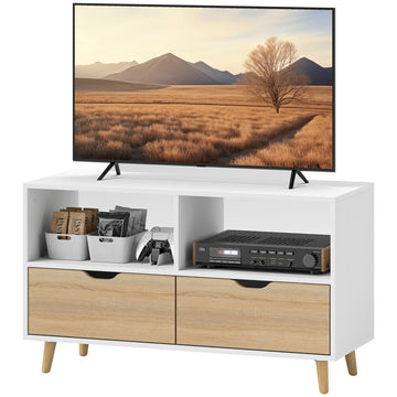 TV-meubel met laden en planken | Kleur: Wit | Afmetingen: 99x39x58 cm