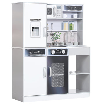 Speelkeuken voor kinderen met accessoires | Kleur: Wit-grijs | Afmetingen: 29.7x80x100.9 cm