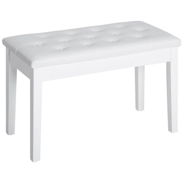 Pianokruk met opbergruimte - Landelijke pianobank | Kleur: Wit | Afmetingen: 36x76x50 cm