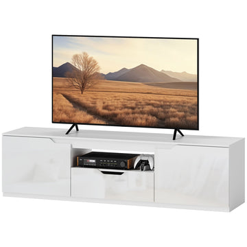 TV-meubel voor tv's tot 65 inch - Hoogglans | Kleur: Wit | Afmetingen: 160x38x43 cm