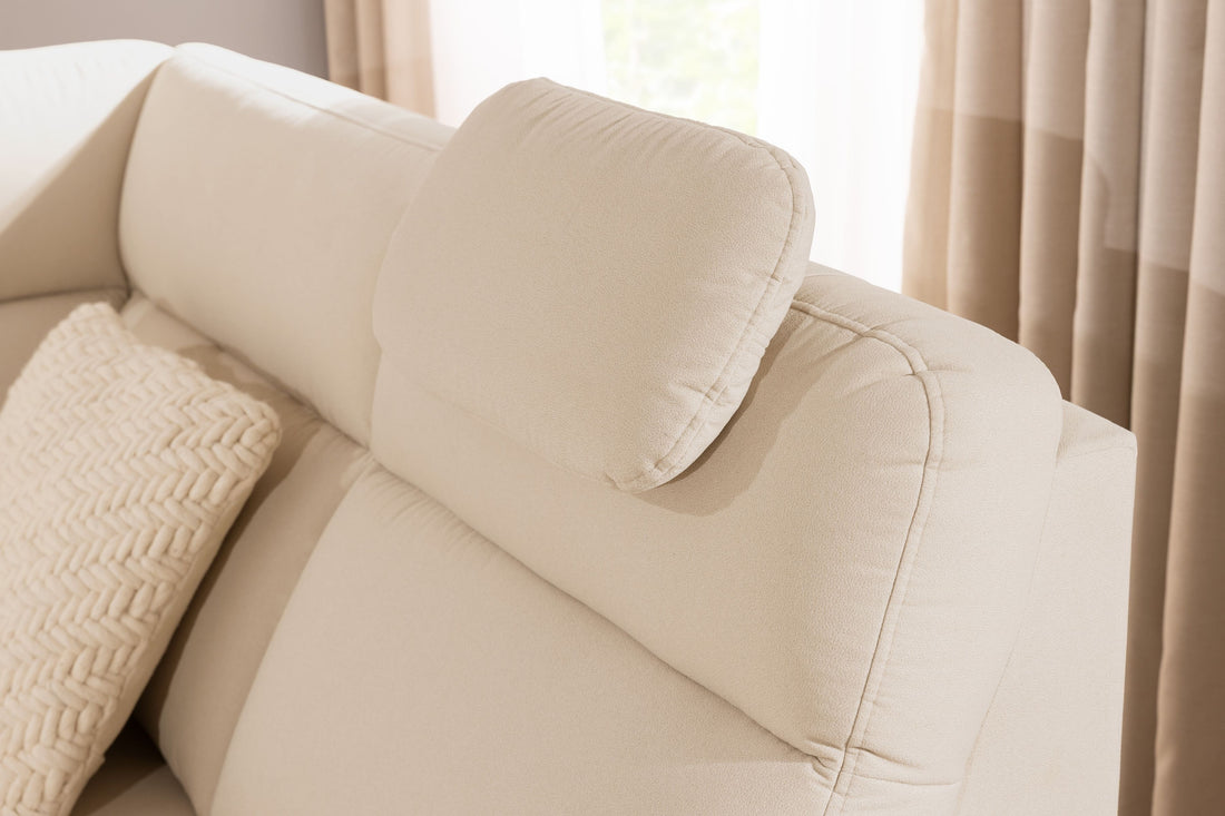 Loario L-hoekbank rechts met slaapfunctie - Design en comfort | Kleur: Afhankelijk van stofkeuze