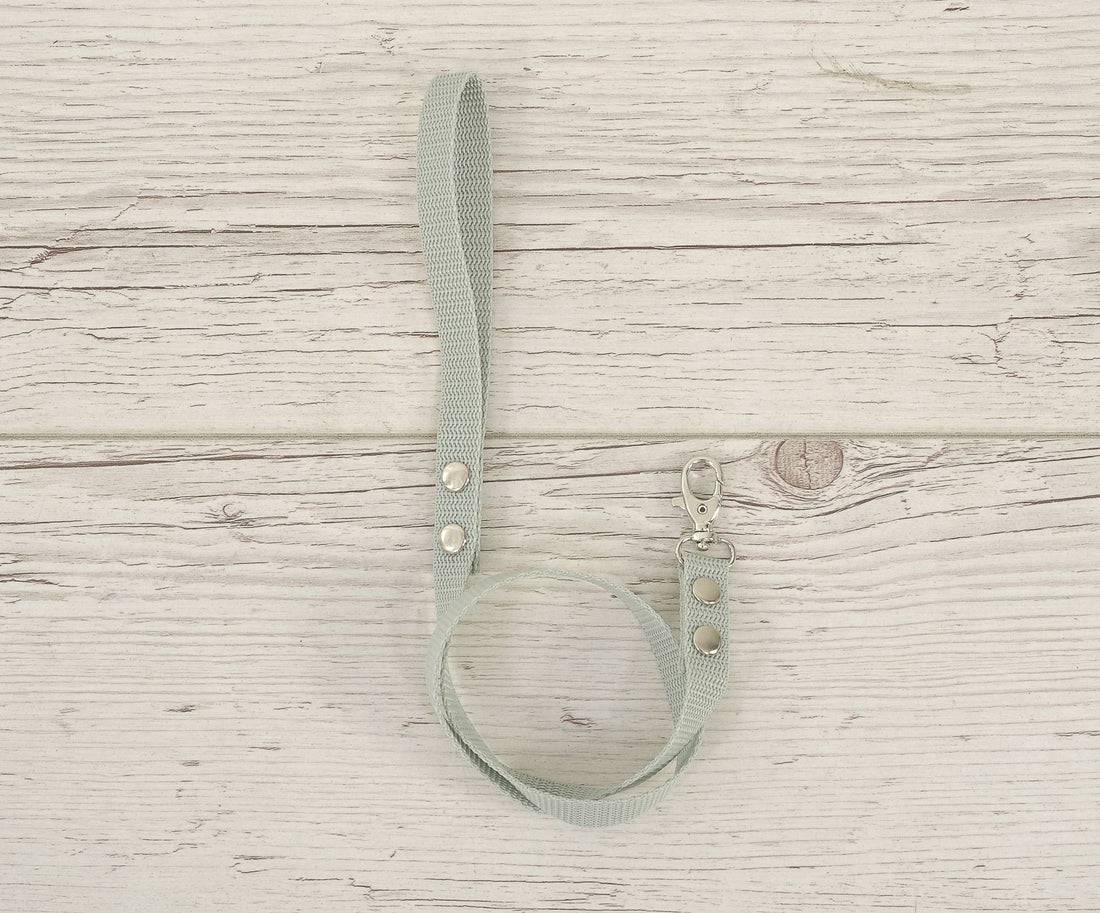 Koppel för steckenpferd, hästkoppel, slitstarkt band - salviagrön, med karbinhake