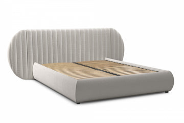 Galin Slaapkamerbed 160x200 met Opbergruimte en Hoofdbord | Kleur: Beige (Leo 03)