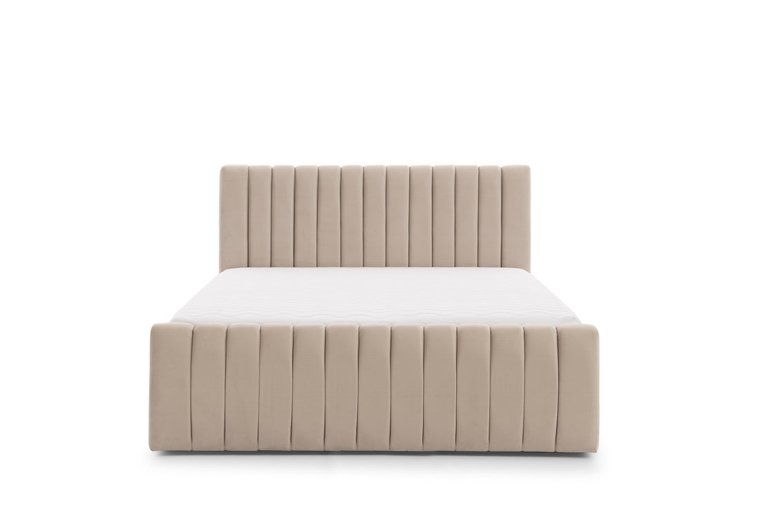 Nicole gestoffeerd bed 120x200 met opbergruimte en zwart frame | Kleur: Diverse opties