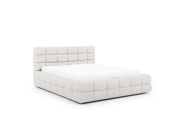 Magnelio Prestige Slaapkamerbed 160x200 - Luxe Bouclé Stof | Kleur: Beige Bouclé Raven 22