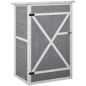 Tuinschuur - Houten tuinkast met 2 legplanken | Kleur: Grijs | Afmetingen: 56x75x115 cm