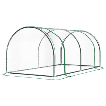Foliekas voor tuin en balkon | Kleur: Transparant/groen | Afmetingen: 100x200x80 cm