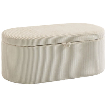 Opbergbank met opbergruimte en cord bekleding | Kleur: Beige | Afmetingen: 105x51x49 cm