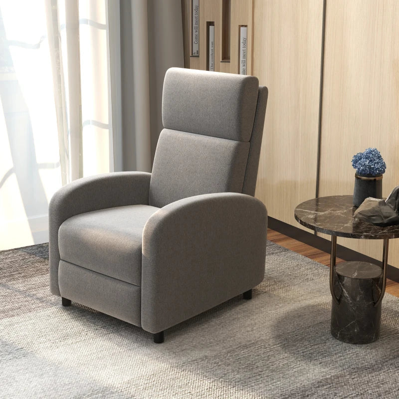 Relaxliege 160° mit Fußstütze - TV-Sessel | Farbe: Grau | Maße: 86x64x102 cm
