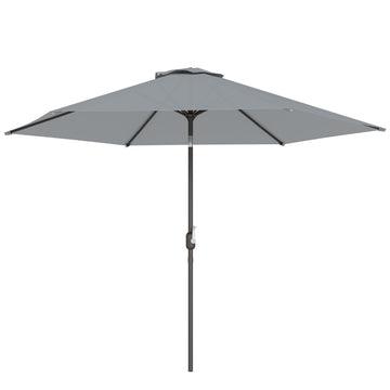 Terrasparasol 295 cm met crank en kantelfunctie | Kleur: Grijs | Afmetingen: 295x295x240 cm
