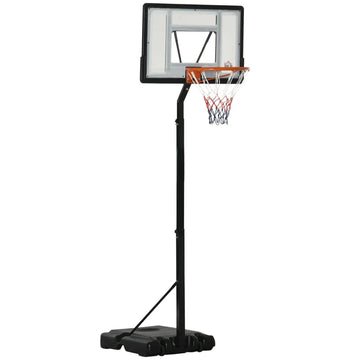 Verstelbare basketbalstandaard | Kleur: Zwart | Afmetingen: 90x60x210-260 cm