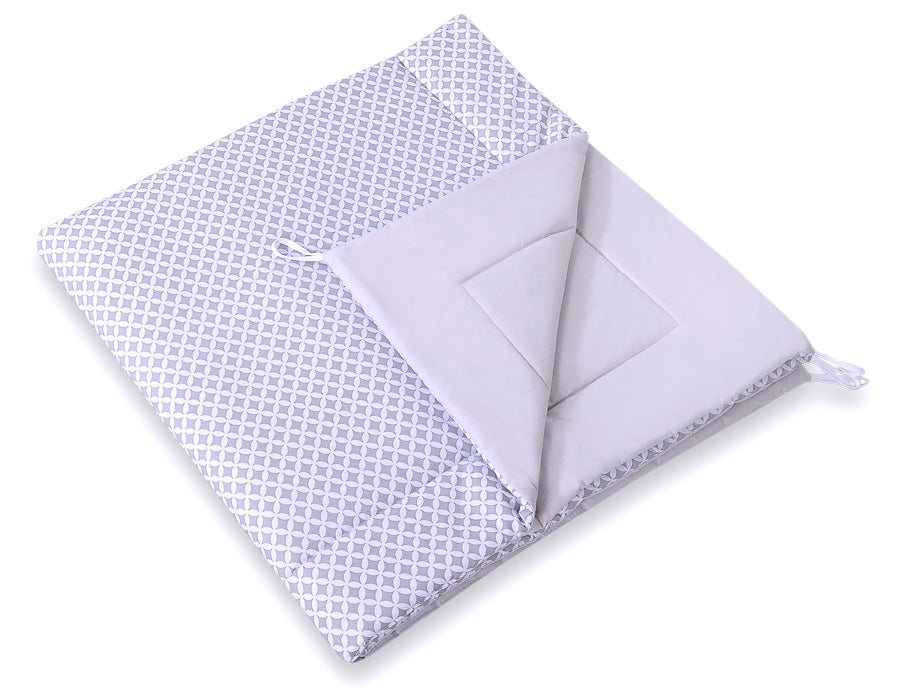 Grått tipitält för barn - lektält - lätt och tvättbar bomull, inklusive lekmatta