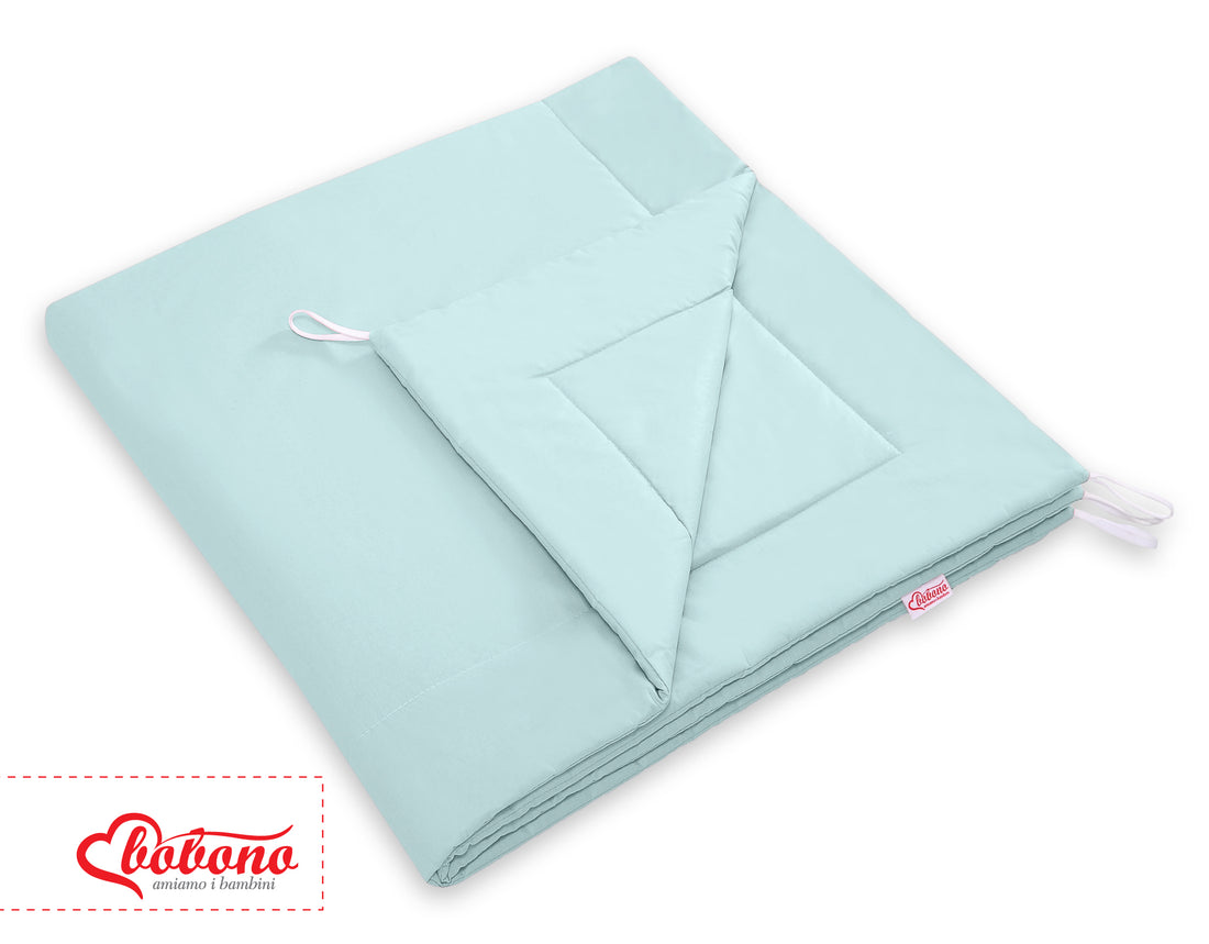 Dubbelsidig lekmatta - tipimatta - tvättbar &amp; 100% bomull - mintgrön - 116x116 cm