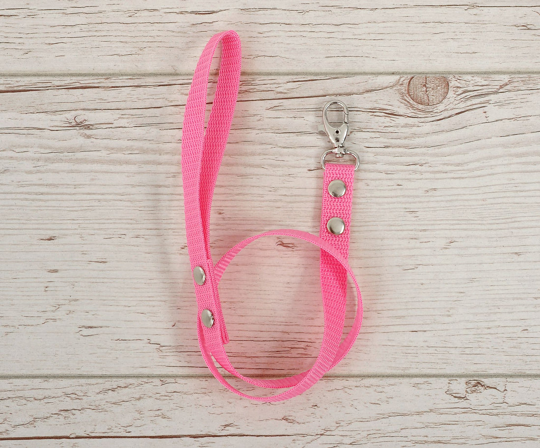 Rosa bandkoppel - koppel - robust och hållbart för steckenpferd, med karbinhake