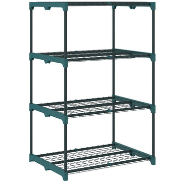 4-laags plantenrek voor binnen en buiten | Kleur: Donkergroen | Afmetingen: 49x67x105 cm