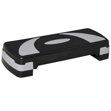 Aerobic stepper - verstelbare fitness step | Kleur: Zwart+Grijs | Afmetingen: 31x80x20 cm