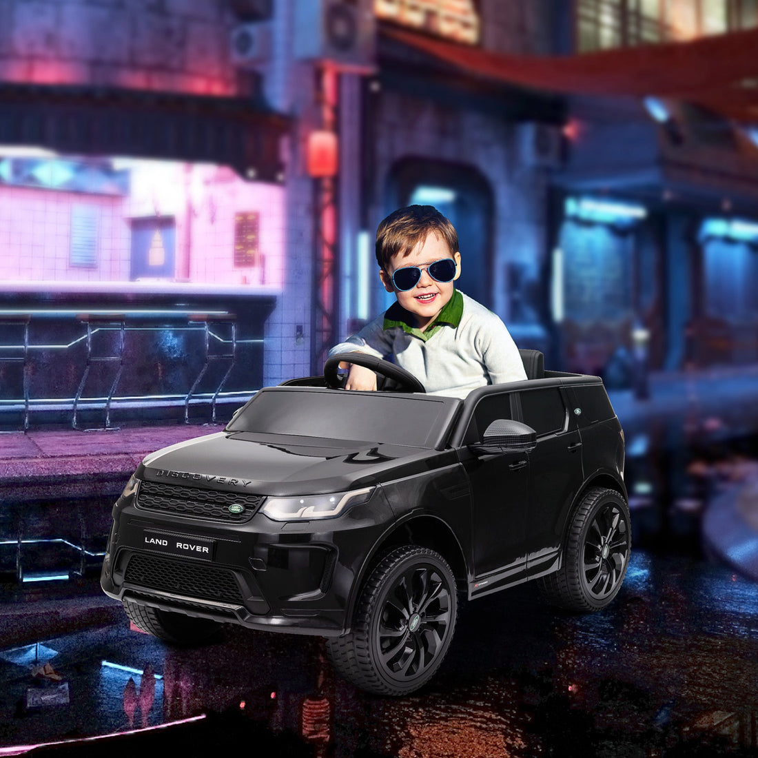 12V Land Rover Discovery Sport Kinderauto | Farbe: Schwarz | Maße: 65.5x106x51 cm