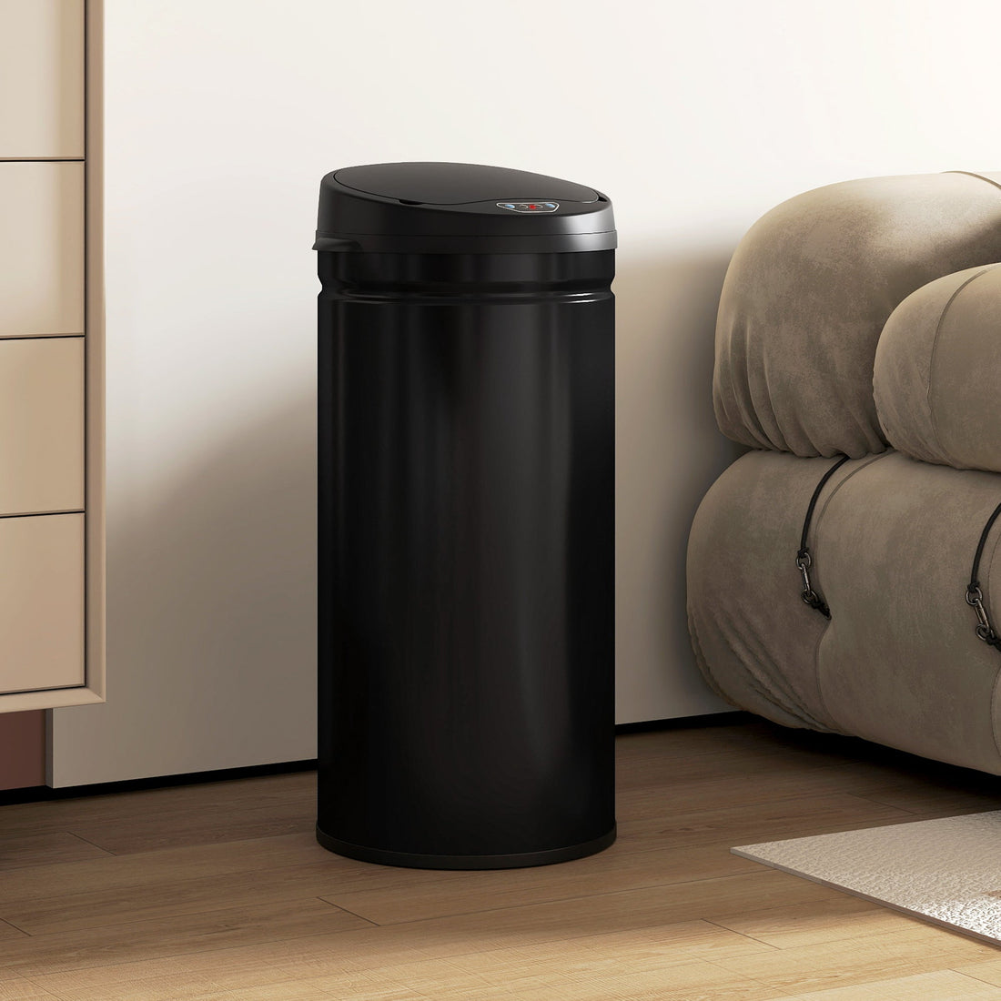 42L Sensor Mülleimer - Edelstahl Abfalleimer für die Küche | Farbe: Schwarz | Abmessungen: 30.5x30.5x68 cm