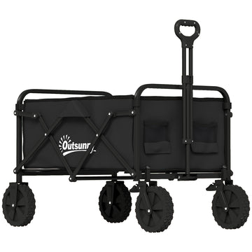 Bolderkar Opvouwbaar Handwagen - Tuinwagen | Kleur: Zwart | Afmetingen: 50x85x99 cm