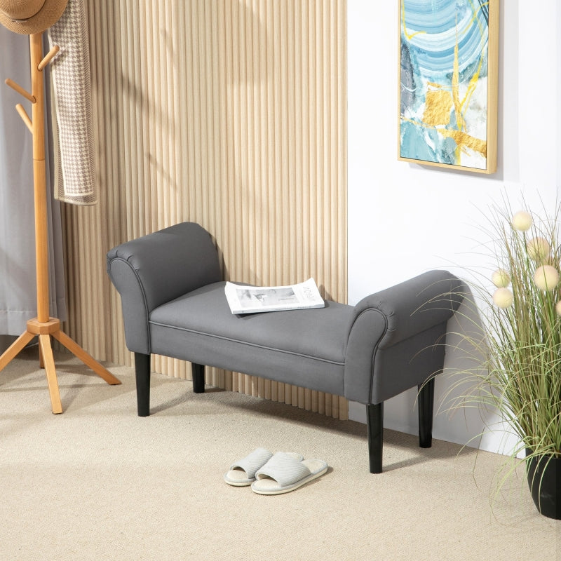 Gepolsterte Bank mit Stauraum - Dunkelgrau | Farbe: Dunkelgrau | Abmessungen: 102x36x51 cm