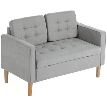 Tweepersoons sofa met opbergruimte | Kleur: Grijs | Afmetingen: 117x62x78 cm