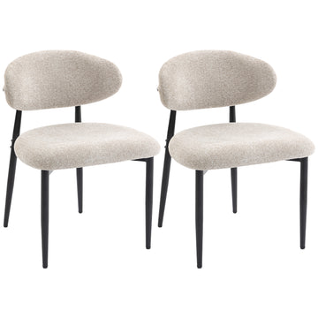 Gepolsterde eetkamerstoelen, set van 2 | Kleur: Beige | Afmetingen: 58x58x77 cm